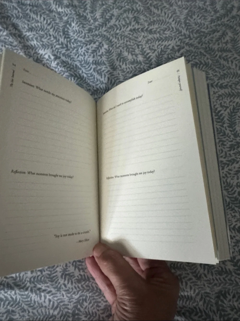 Joie Cream and Blue Hardcover Guided Journal